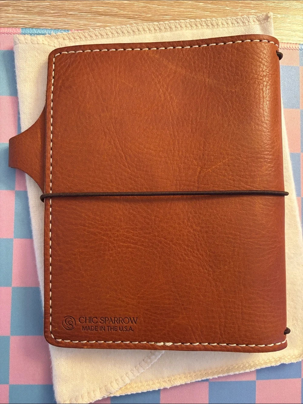 Chic Sparrow A6 Cascade Kody Tan Leather Traveler's Notebook Planner Cover - Picture 3 of 16
